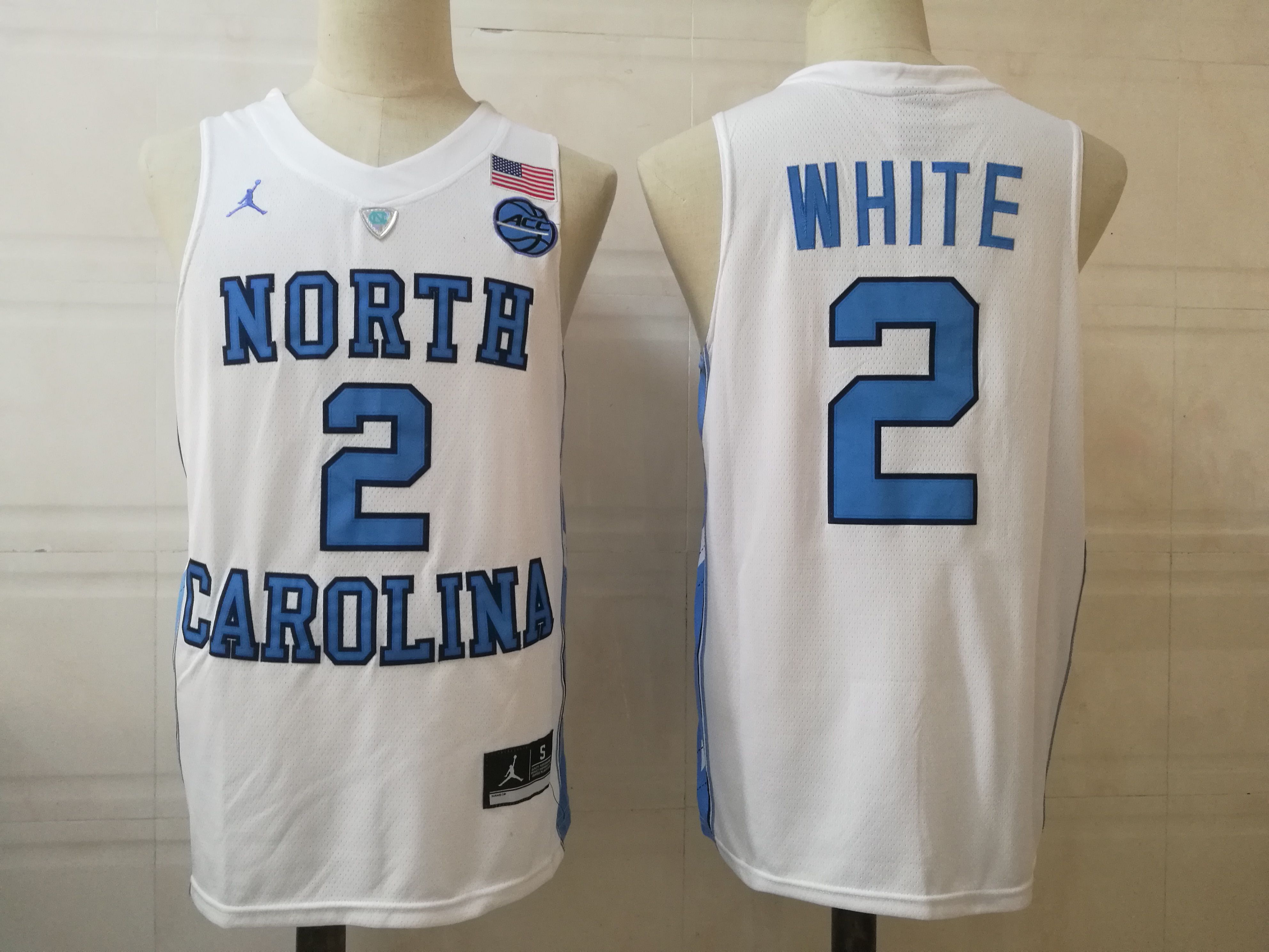 Men North Carolina Tar Heels #2 White White 2025 NCAA Jersey